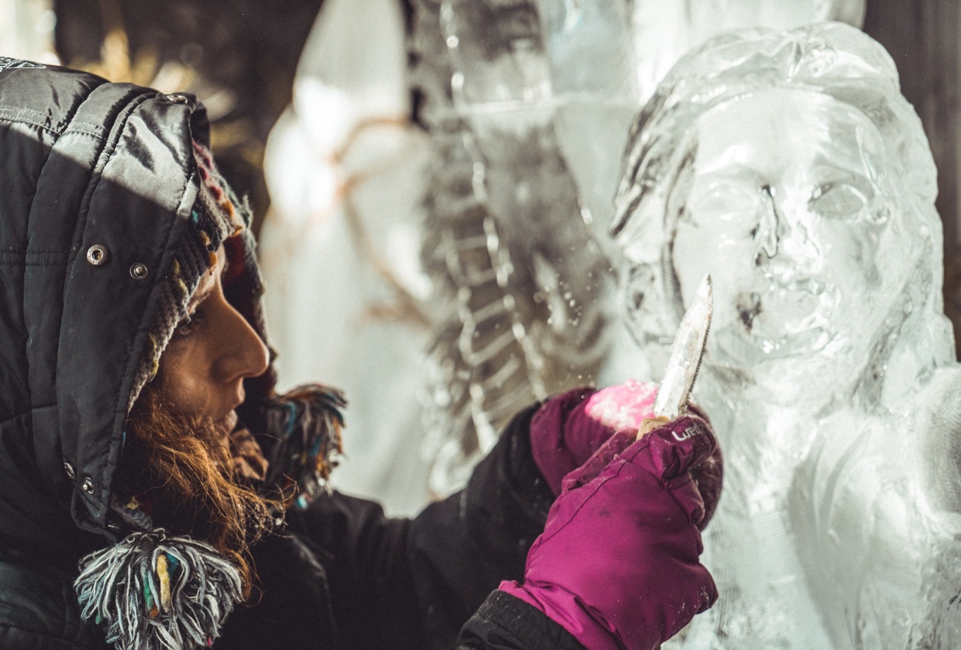 ice carving angel